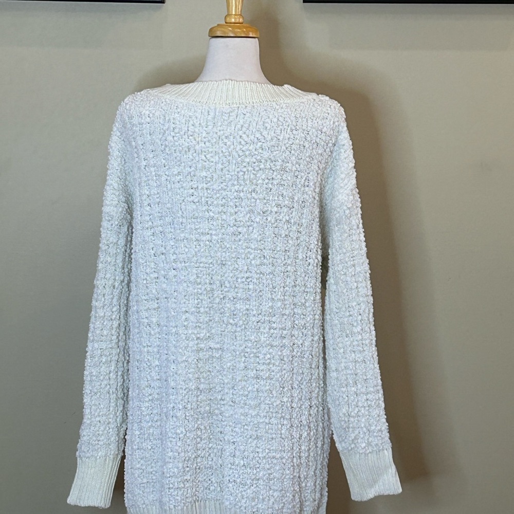 Zenana Premium | Size 2X Ivory V-Neck Textured Sweater - Picture 4 of 6